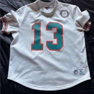 Mitchell & Ness Miami Dolphins White Teal Orange #13 Jersey